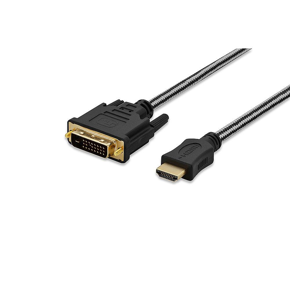 ednet HDMI Adapterkabel 5m HDMI zu DVI 3D vergoldete Kontakte St./St. schwarz, ednet, HDMI, Adapterkabel, 5m, HDMI, DVI, 3D, vergoldete, Kontakte, St./St., schwarz