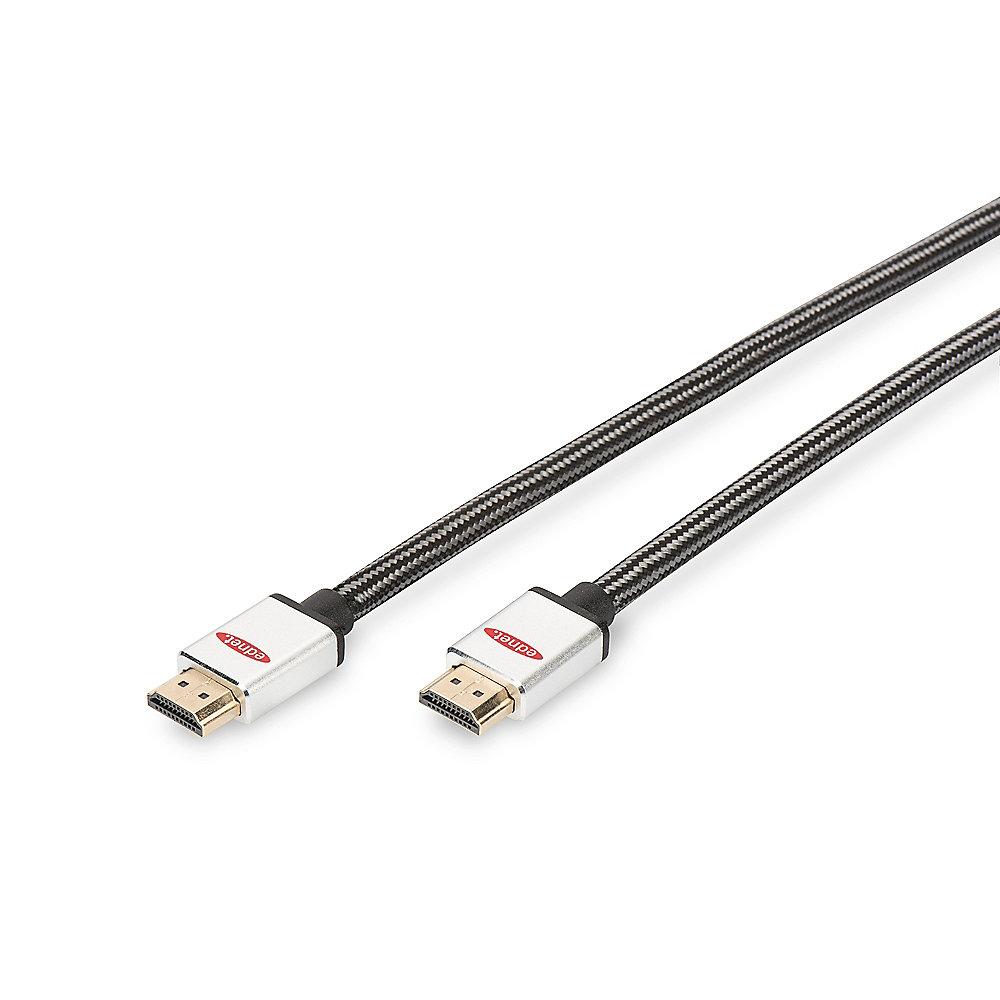 ednet HDMI Kabel 3m Premium 4K/3D vergoldete Kontakte St./St. schwarz, ednet, HDMI, Kabel, 3m, Premium, 4K/3D, vergoldete, Kontakte, St./St., schwarz