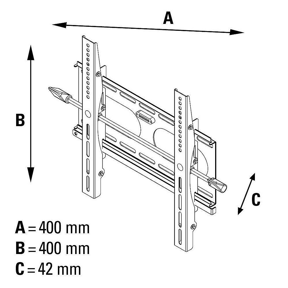 Hama TV-Wandhalterung MOTION, 3 Sterne, L, VESA bis 400x400 mm, Schwarz