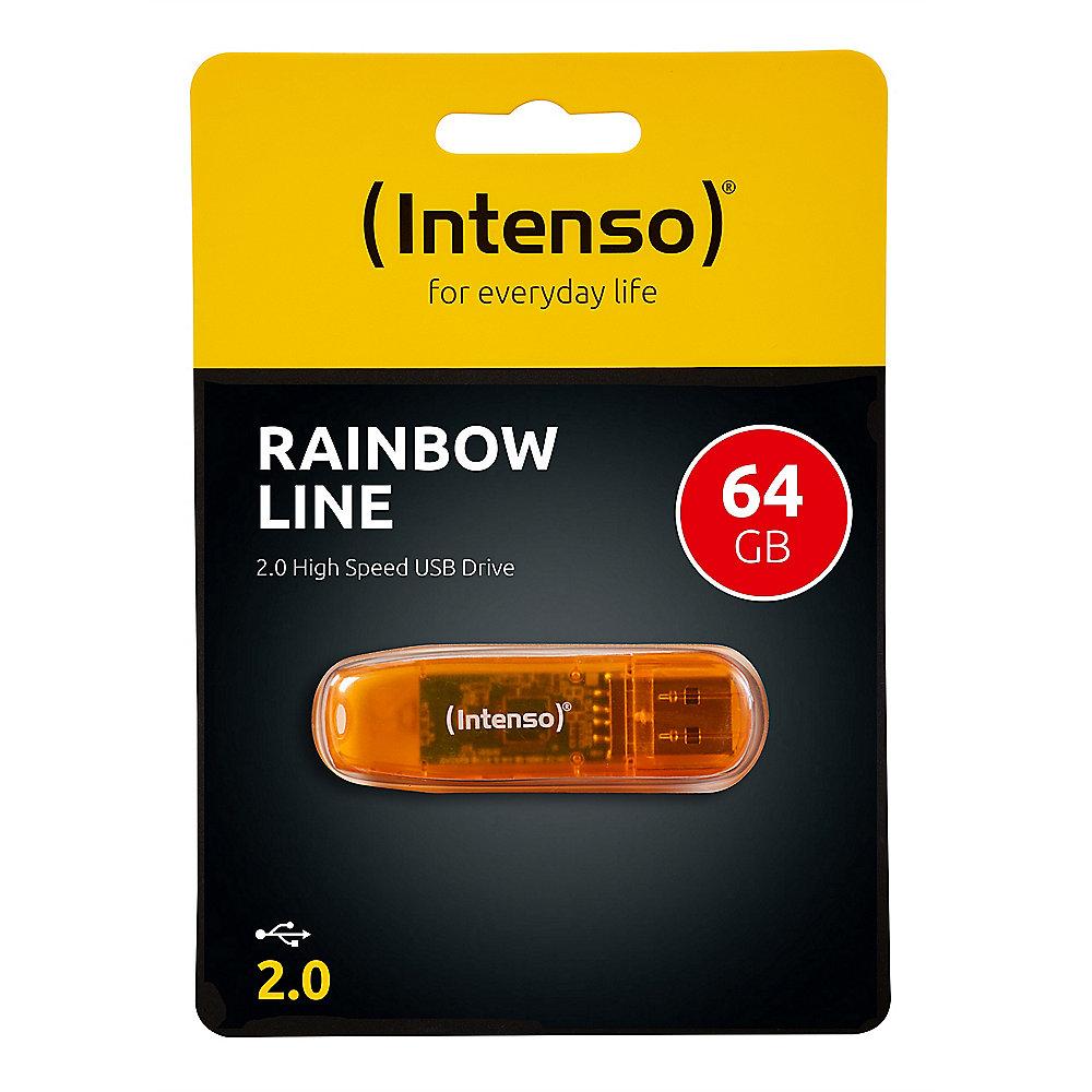 Intenso Rainbow Line 64GB USB Stick orange, Intenso, Rainbow, Line, 64GB, USB, Stick, orange
