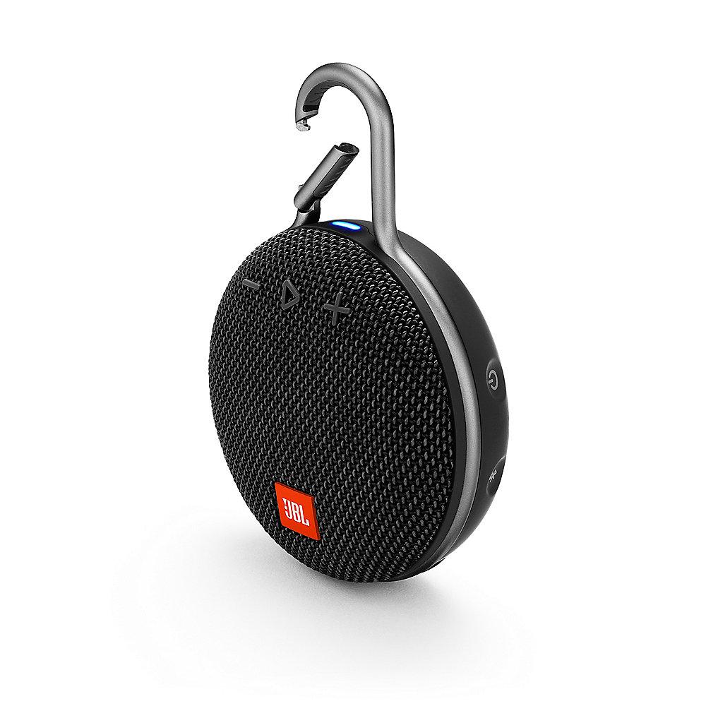 JBL Clip 3 Black Tragbarer Bluetooth-Lautsprecher Schwarz wasserdicht nach IPX7