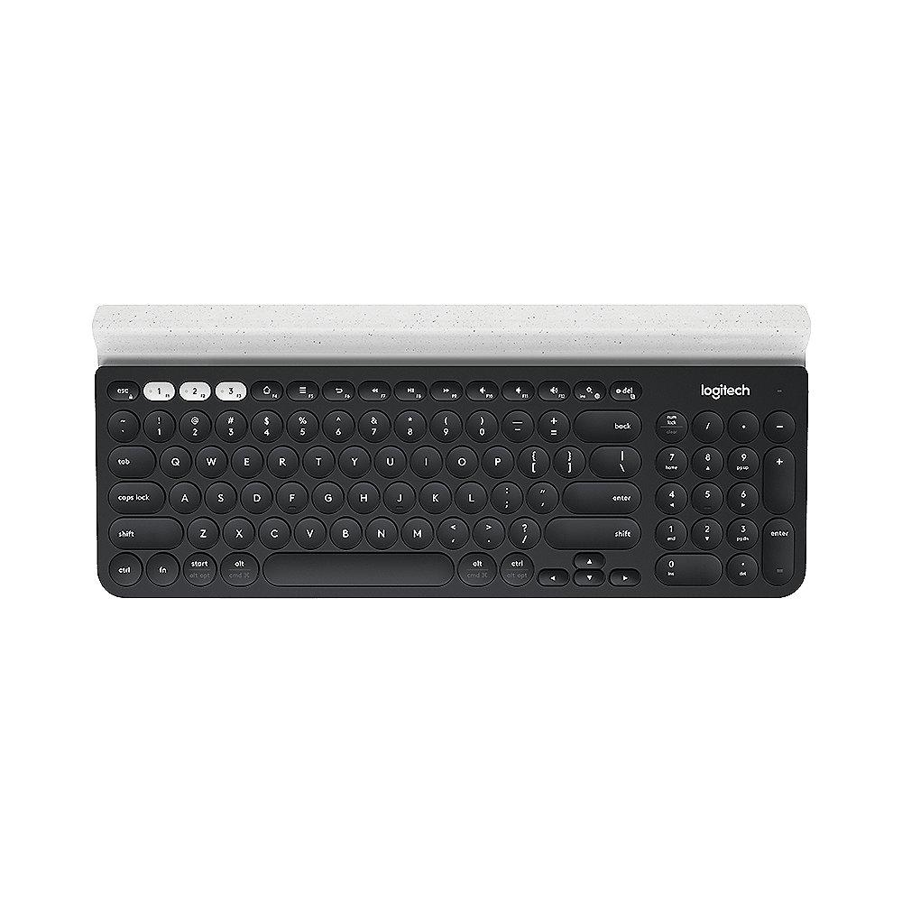 Logitech K780 Kabellose Tastatur Bluetooth für 3 Geräte Dunkelgrau 920-008034