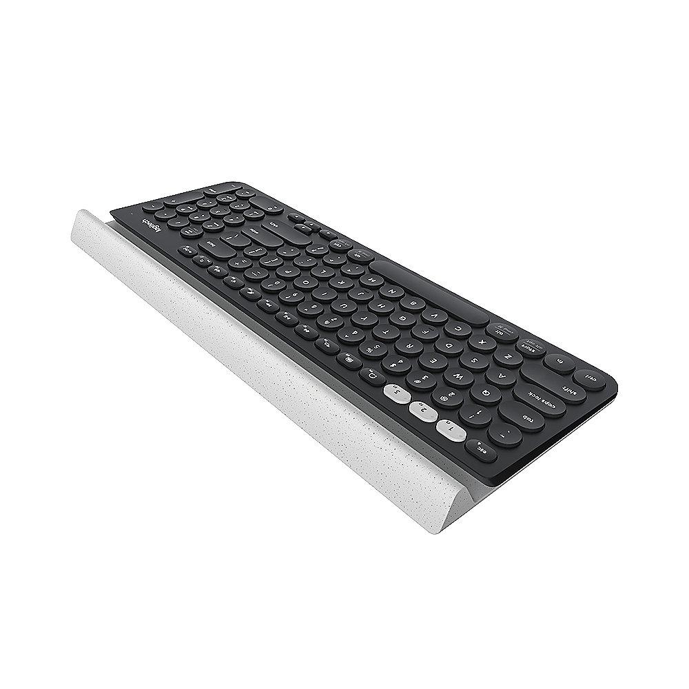 Logitech K780 Kabellose Tastatur Bluetooth für 3 Geräte Dunkelgrau 920-008034