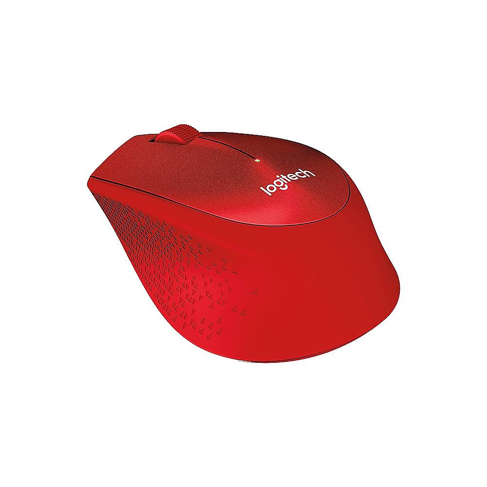 Logitech M330 Silent Plus Geräuschlose Kabellose Maus Rot 910-004911