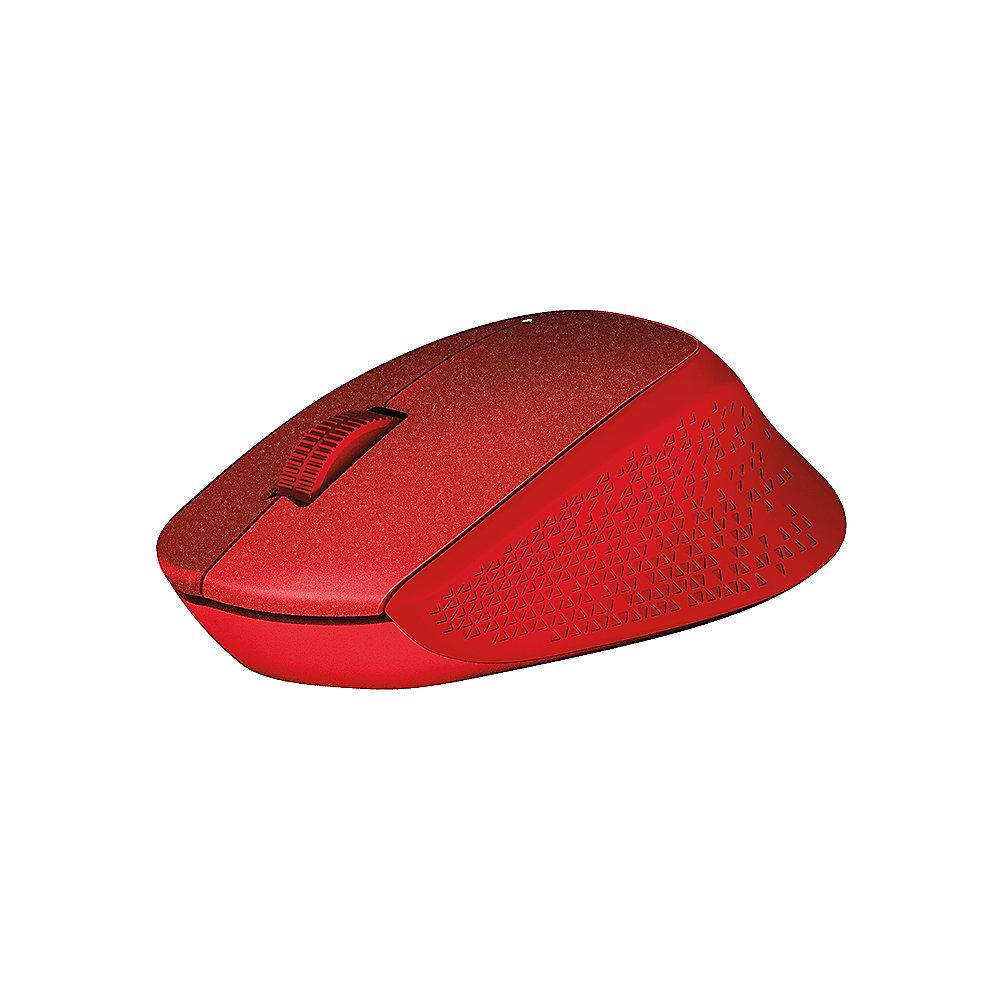 Logitech M330 Silent Plus Geräuschlose Kabellose Maus Rot 910-004911