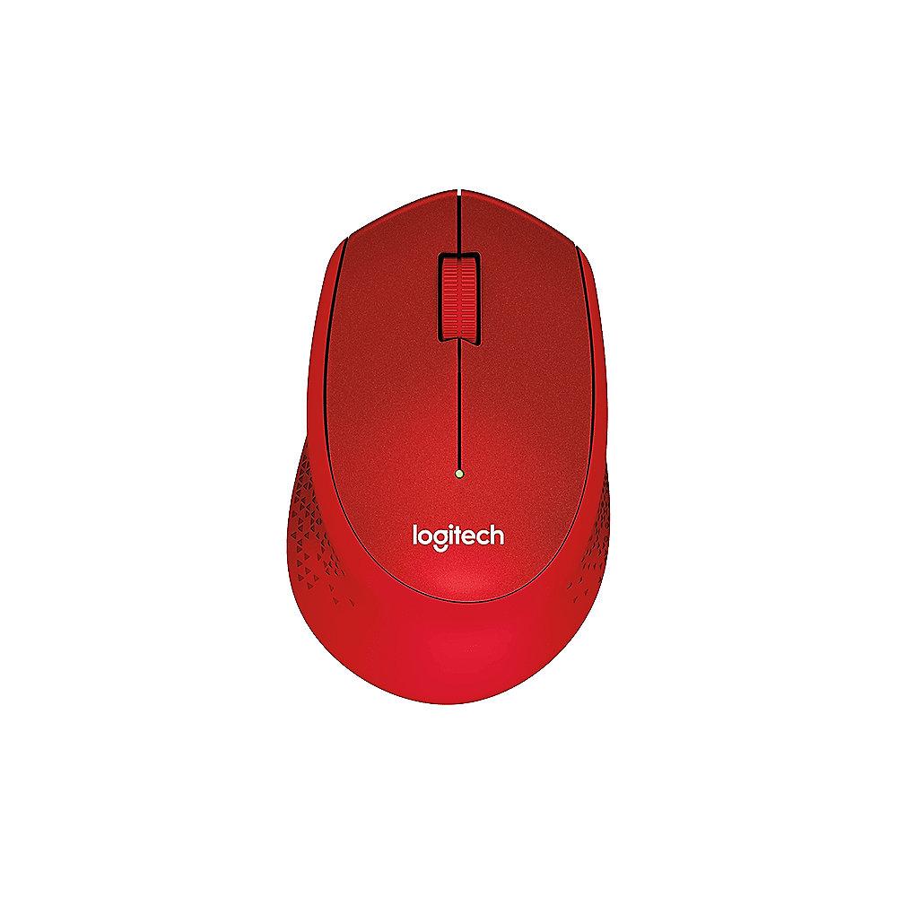 Logitech M330 Silent Plus Geräuschlose Kabellose Maus Rot 910-004911