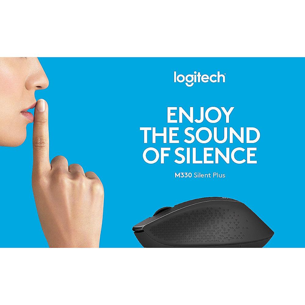 Logitech M330 Silent Plus Geräuschlose Kabellose Maus Rot 910-004911