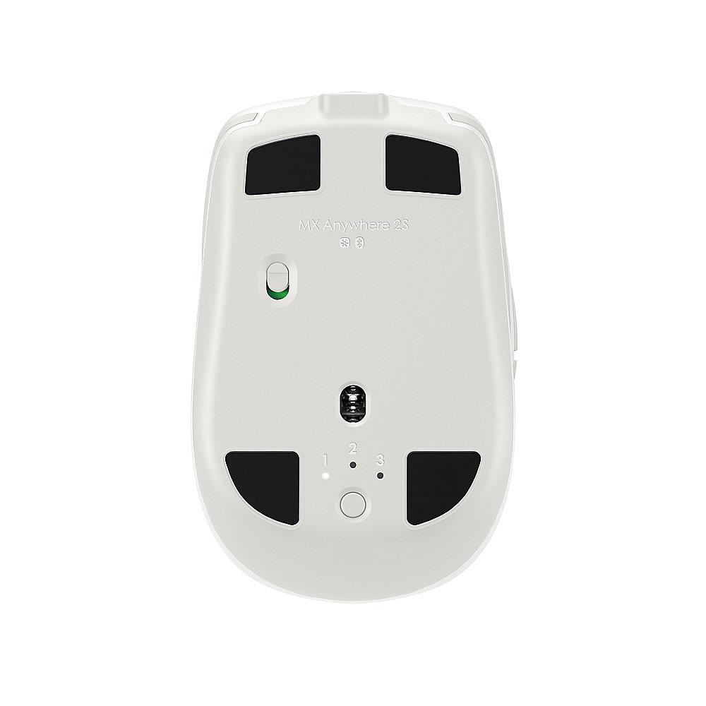 Logitech MX Anywhere 2S Kabellose mobile Maus Bluetooth/Flow Hellgrau 910-005155