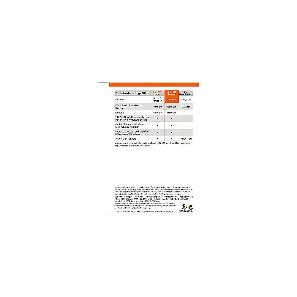 Microsoft Office 365 Personal P4 (1 Benutzer/ 3 Devices/ 1 Jahr) EN Mac/Win, Microsoft, Office, 365, Personal, P4, 1, Benutzer/, 3, Devices/, 1, Jahr, EN, Mac/Win