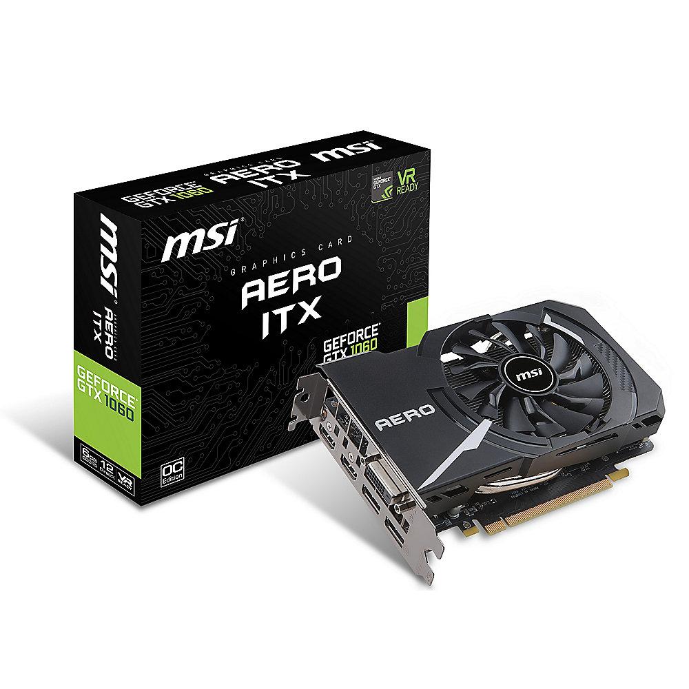 MSI GeForce GTX 1060 Aero ITX 6G OC 6GB GDDR5 Grafikkarte DVI/2xHDMI/2xDP, MSI, GeForce, GTX, 1060, Aero, ITX, 6G, OC, 6GB, GDDR5, Grafikkarte, DVI/2xHDMI/2xDP