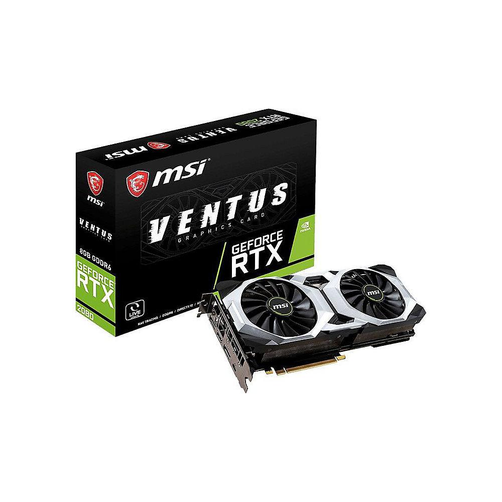 MSI GeForce RTX 2080 Ventus 8GB GDDR6 Grafikkarte 3xDP/HDMI/USB (TypC)