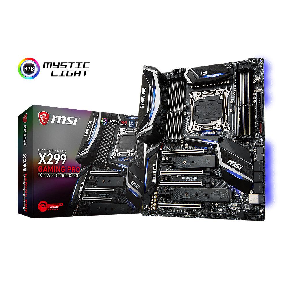 MSI X299 Gaming Pro Carbon ATX Mainboard Sockel 2066 USB3.1(Typ C-Gen2)/M.2