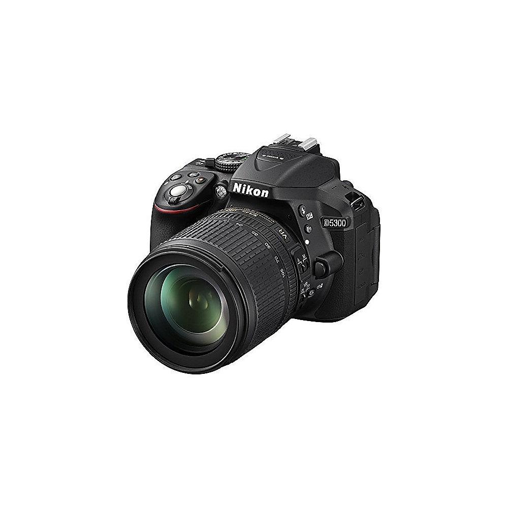 Nikon D5300 Kit AF-S DX 18-105mm VR Spiegelreflexkamera schwarz, Nikon, D5300, Kit, AF-S, DX, 18-105mm, VR, Spiegelreflexkamera, schwarz