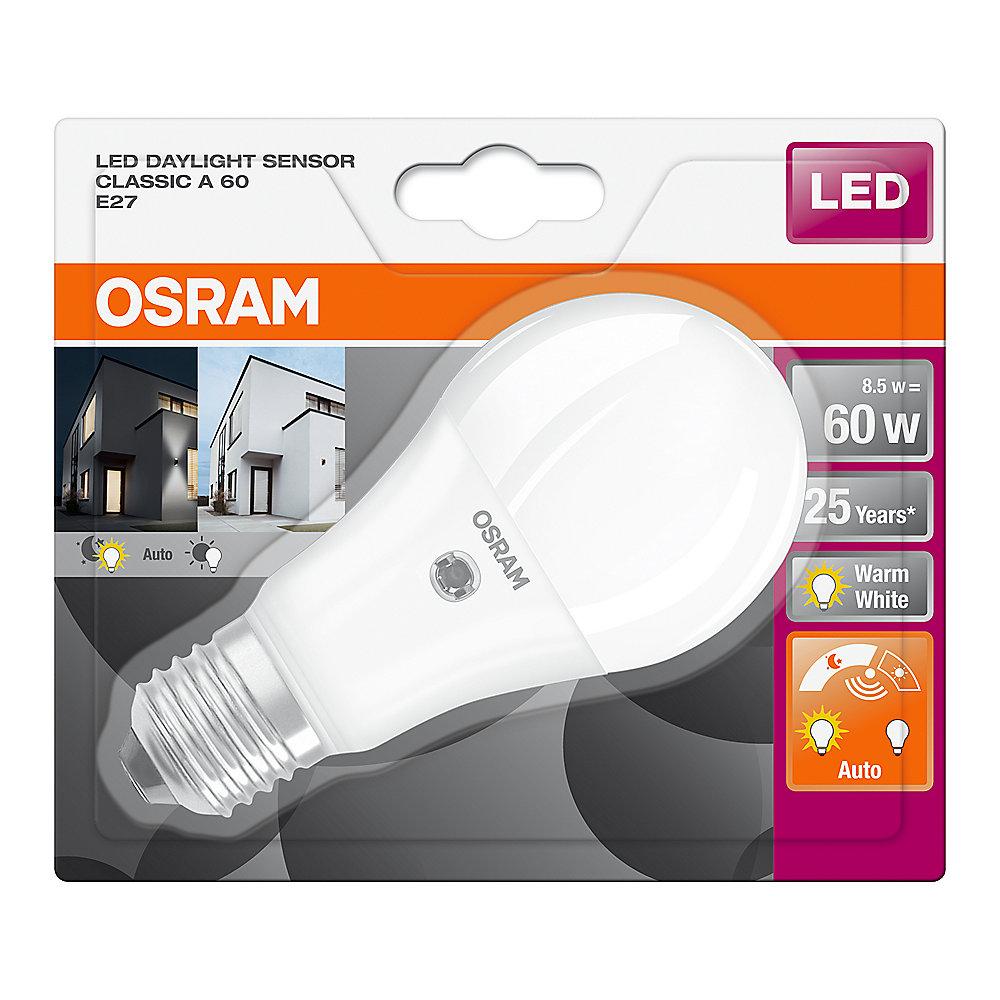 Osram LED Star  Daylight Sensor Classic A Birne 8,5W E27 warmweiß