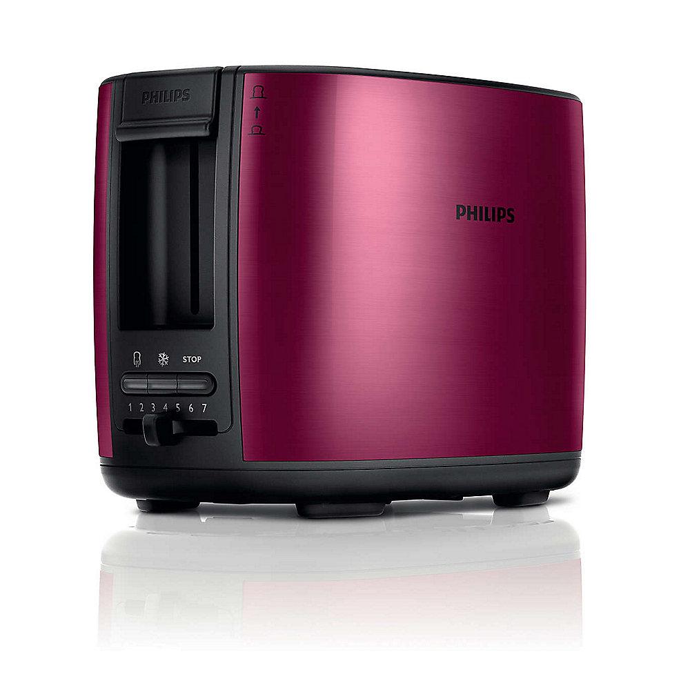 Philips HD2628/20 Toaster Edelstahl-Burgunderrot, Philips, HD2628/20, Toaster, Edelstahl-Burgunderrot