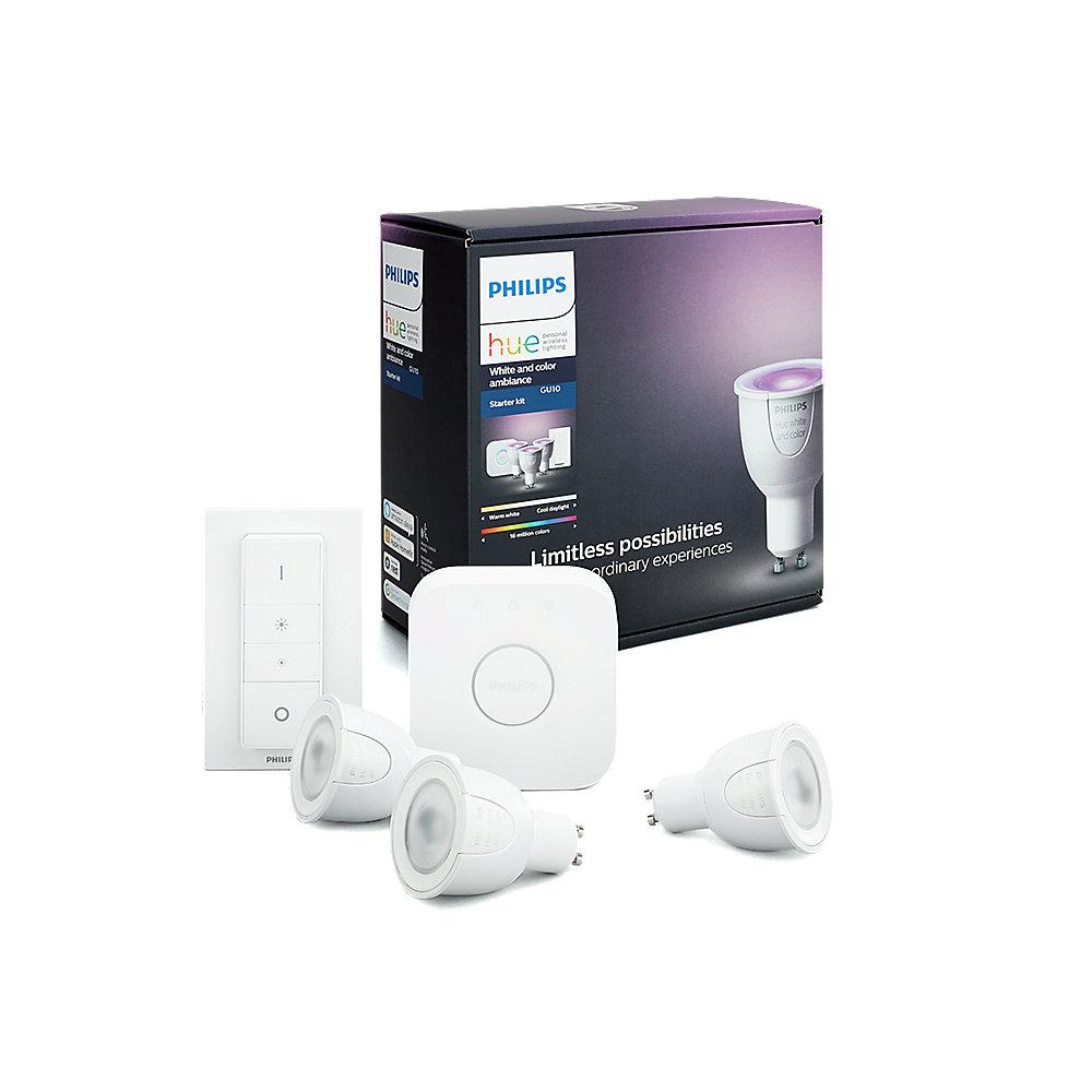 Philips Hue White and Color Ambiance RGBW LED GU10 3er Starter Set 6,5W (2017), Philips, Hue, White, Color, Ambiance, RGBW, LED, GU10, 3er, Starter, Set, 6,5W, 2017,
