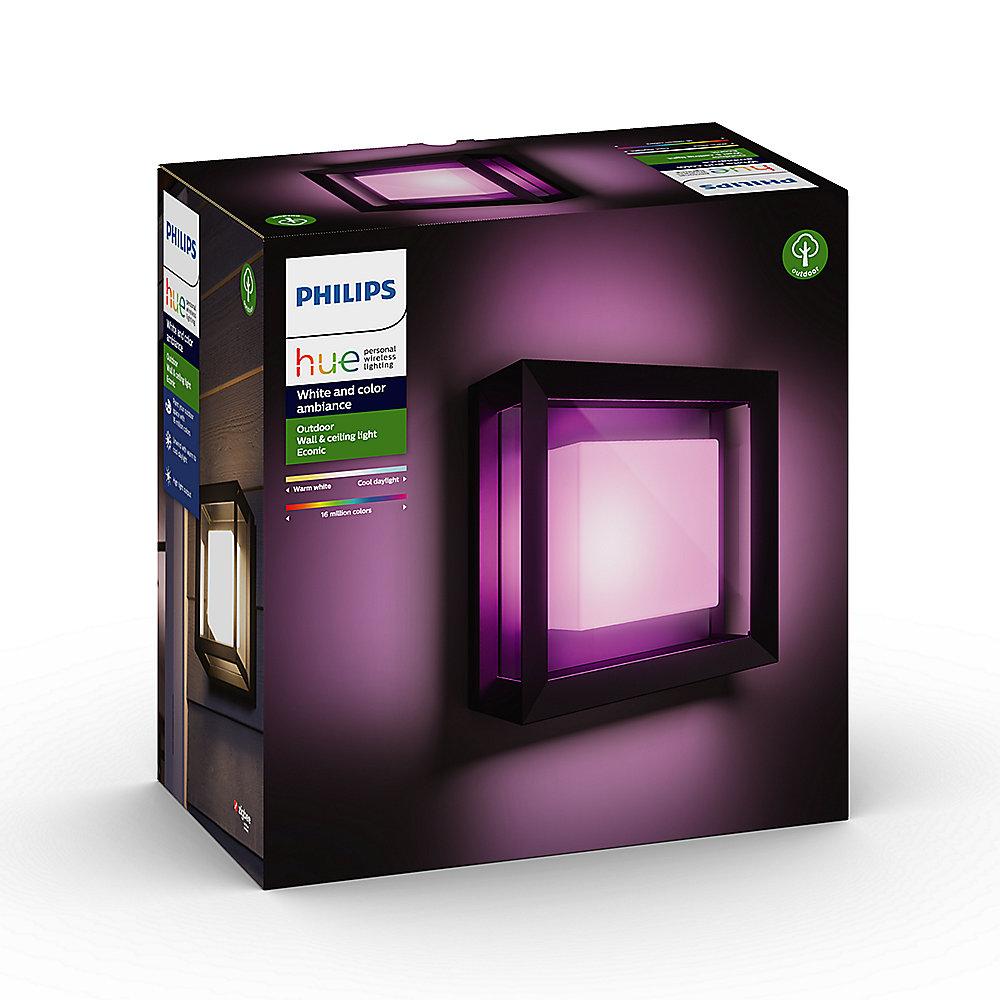 Philips Hue White & Color Amb. Econic Wandleuchte quadratisch, Schwarz, 1150lm