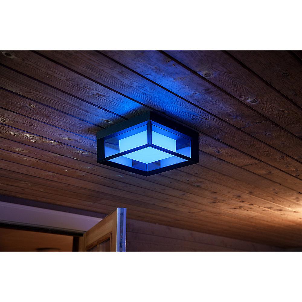 Philips Hue White & Color Amb. Econic Wandleuchte quadratisch, Schwarz, 1150lm