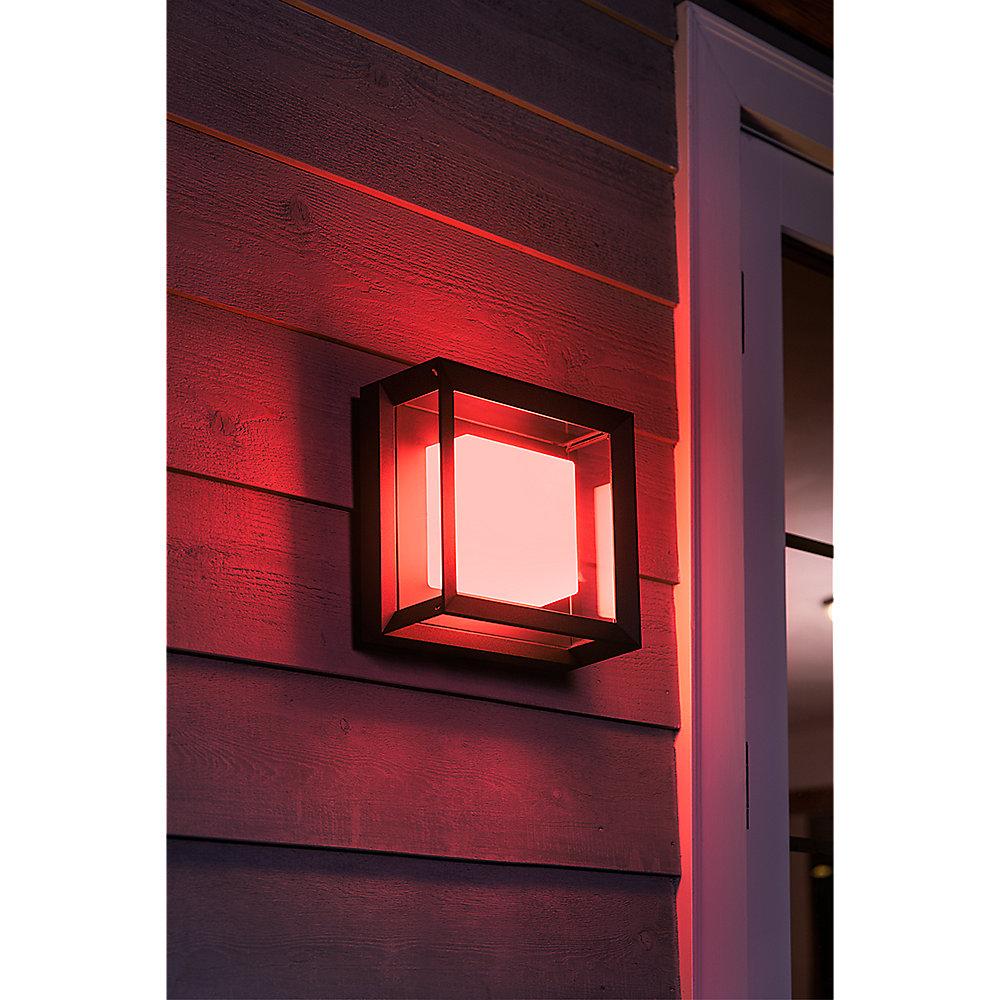 Philips Hue White & Color Amb. Econic Wandleuchte quadratisch, Schwarz, 1150lm