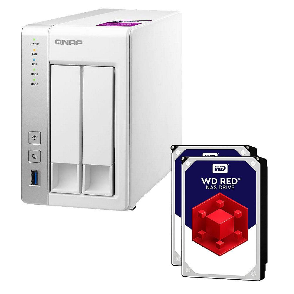 QNAP TS-231P2-1G NAS System 2-Bay 4TB inkl. 2x 2TB WD RED WD20EFRX, QNAP, TS-231P2-1G, NAS, System, 2-Bay, 4TB, inkl., 2x, 2TB, WD, RED, WD20EFRX