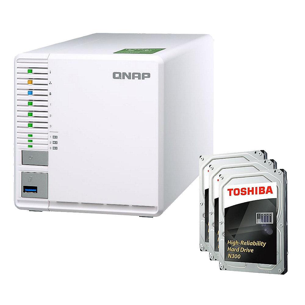 QNAP TS-332X-4G NAS System 3-Bay 12TB inkl. 3x 4TB Toshiba HDWQ140UZSVA, QNAP, TS-332X-4G, NAS, System, 3-Bay, 12TB, inkl., 3x, 4TB, Toshiba, HDWQ140UZSVA