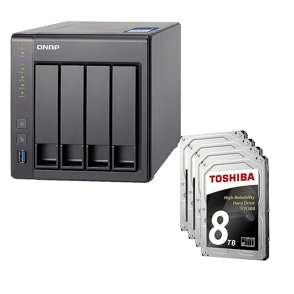 QNAP TS-431X-2G NAS System 4-Bay 32TB inkl. 4x 8TB Toshiba HDWN180UZSVA