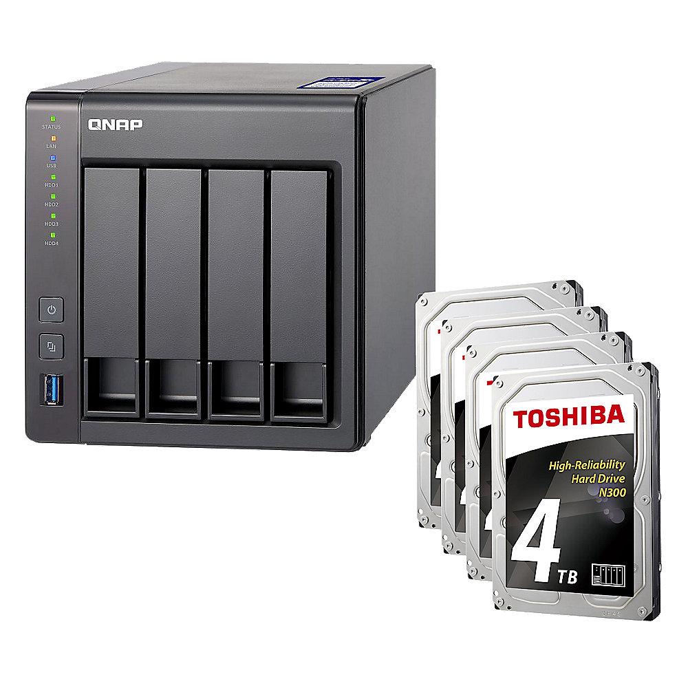 QNAP TS-431X2-2G NAS System 4-Bay 16TB inkl. 4x 4TB Toshiba HDWQ140UZSVA