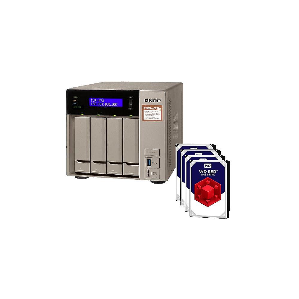 QNAP TVS-473e-4G NAS System 4-Bay 12TB inkl. 4x 3TB WD RED WD30EFRX, QNAP, TVS-473e-4G, NAS, System, 4-Bay, 12TB, inkl., 4x, 3TB, WD, RED, WD30EFRX