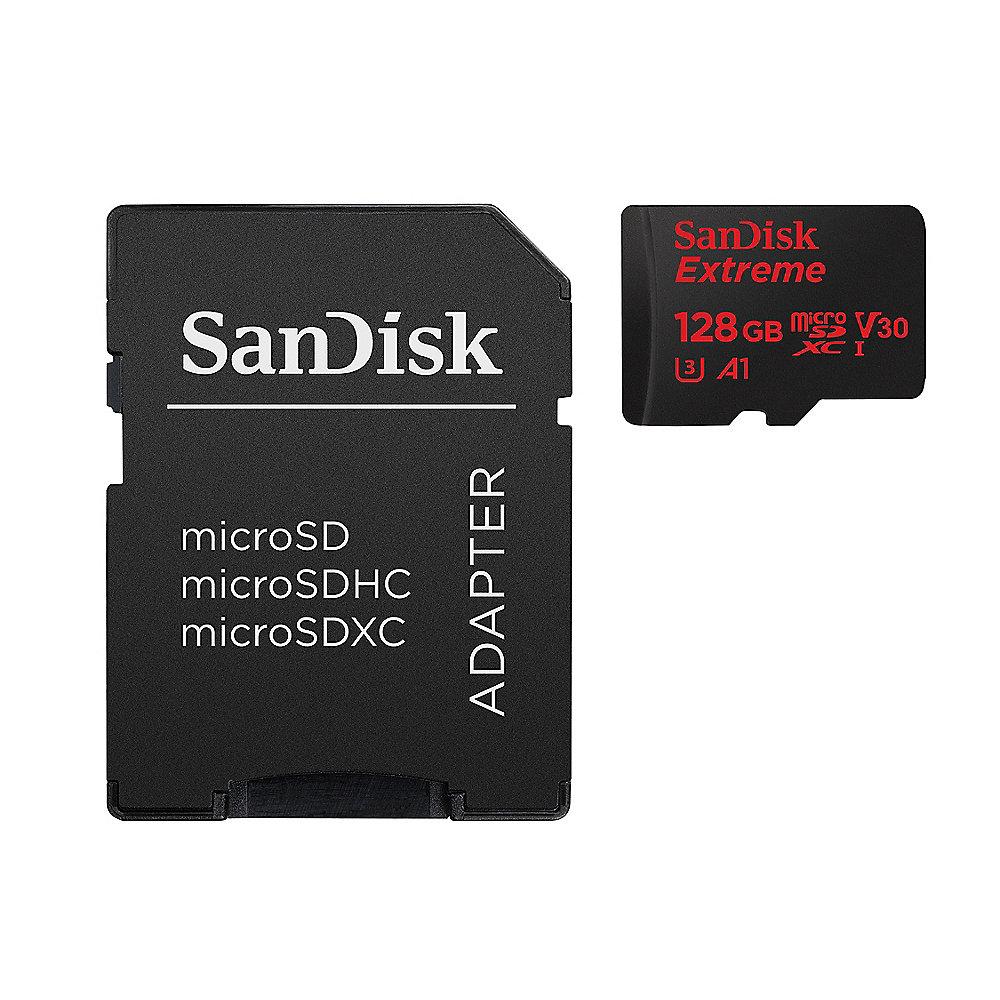 SanDisk Extreme 128GB microSDXC Speicherkarte Kit 90 MB/s, Class 10, U3, V30, A1