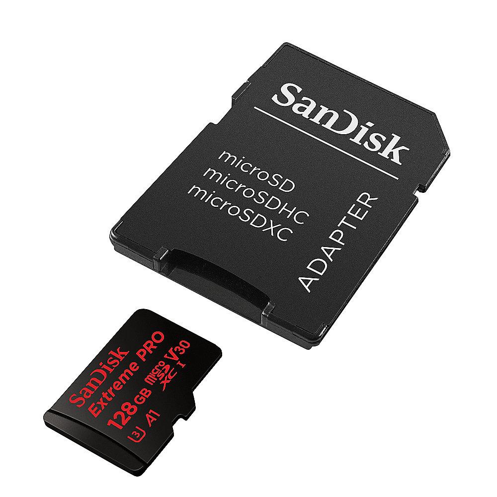SanDisk Extreme Pro 128GB microSDXC Speicherkarte Kit 90 MB/s, Class 10, U3, A1, SanDisk, Extreme, Pro, 128GB, microSDXC, Speicherkarte, Kit, 90, MB/s, Class, 10, U3, A1