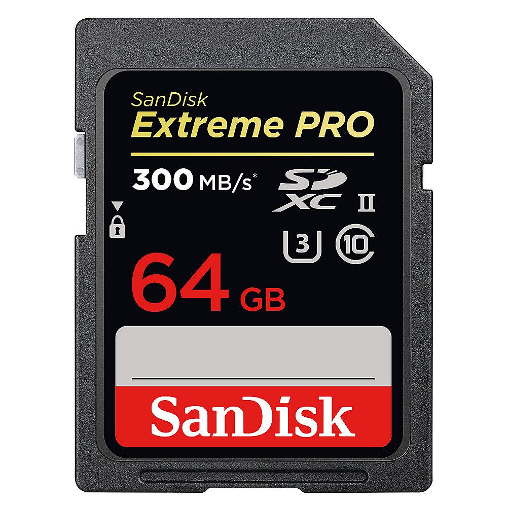 SanDisk Extreme Pro 64 GB SDXC Speicherkarte (300 MB/s, UHS-II, U3)