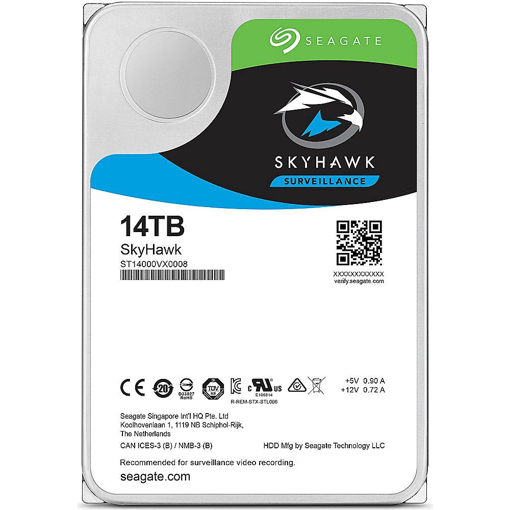 Seagate SkyHawk HDD ST14000VX0008 - 14TB 7200rpm 256MB 3.5zoll SATA600, Seagate, SkyHawk, HDD, ST14000VX0008, 14TB, 7200rpm, 256MB, 3.5zoll, SATA600