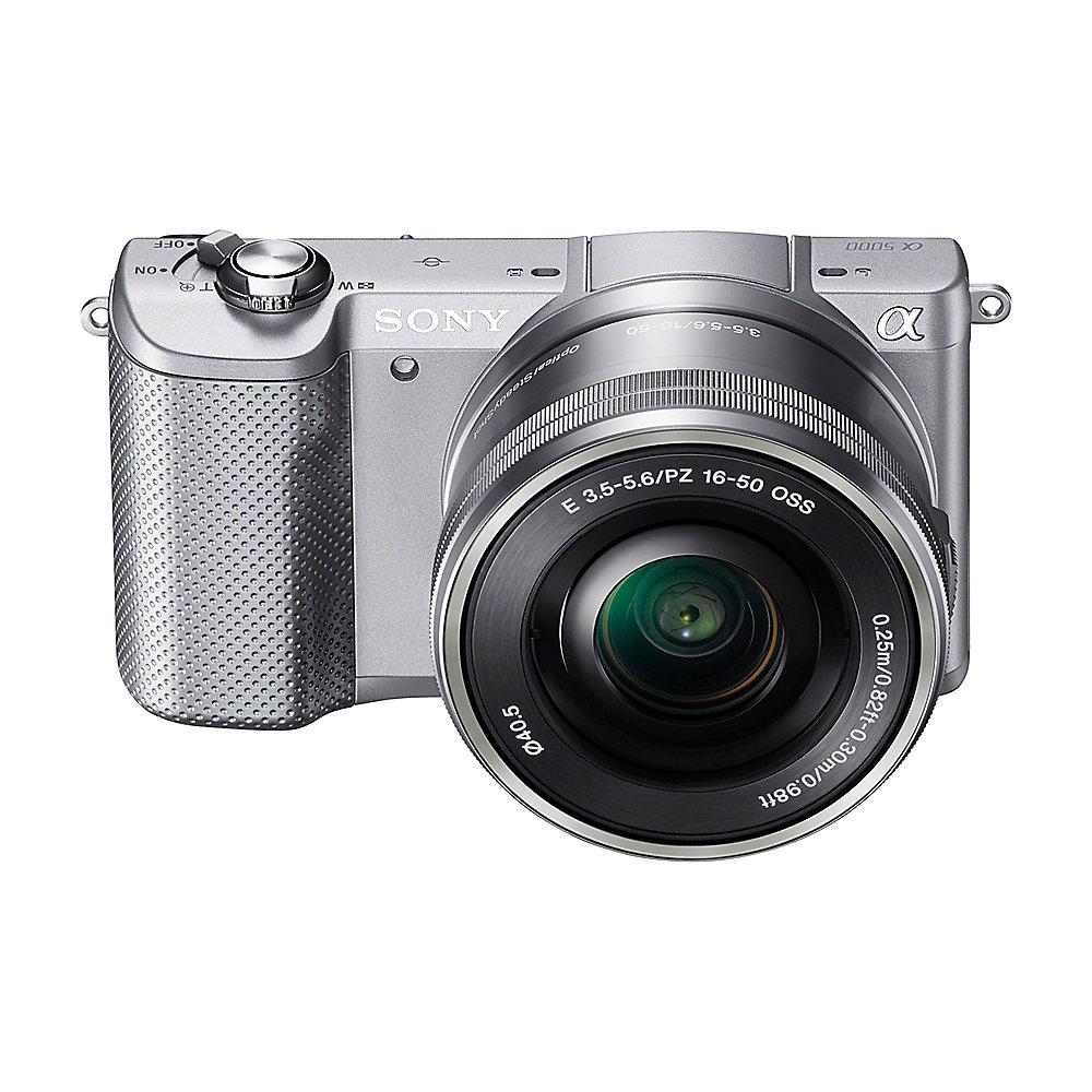 Sony Alpha 5000 Kit 16-50mm Systemkamera silber (ILCE-5000LS), Sony, Alpha, 5000, Kit, 16-50mm, Systemkamera, silber, ILCE-5000LS,
