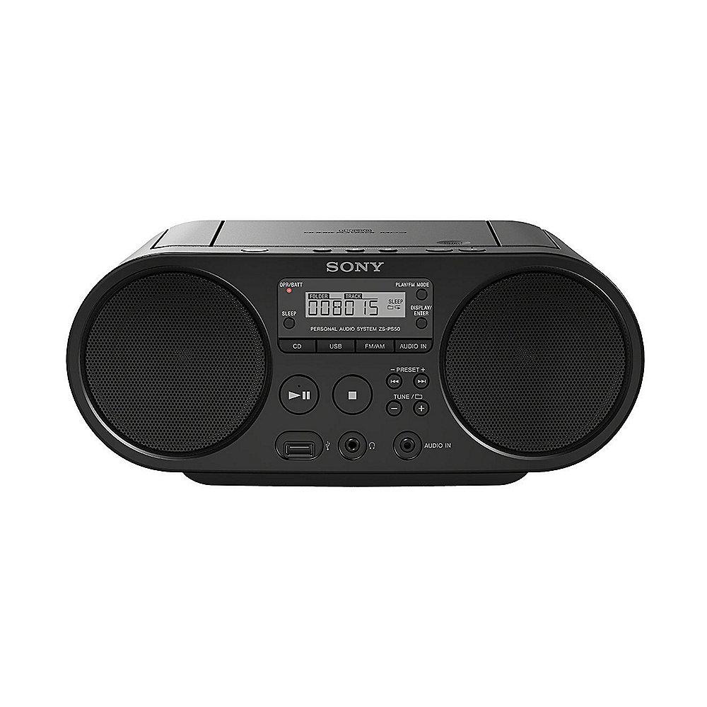 Sony ZS-PS50B CD-Boombox AM/FM mit USB schwarz, Sony, ZS-PS50B, CD-Boombox, AM/FM, USB, schwarz