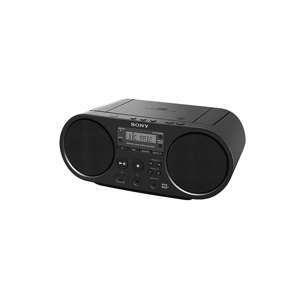 Sony ZS-PS55B CD-Boombox DAB  mit USB Schwarz, Sony, ZS-PS55B, CD-Boombox, DAB, USB, Schwarz