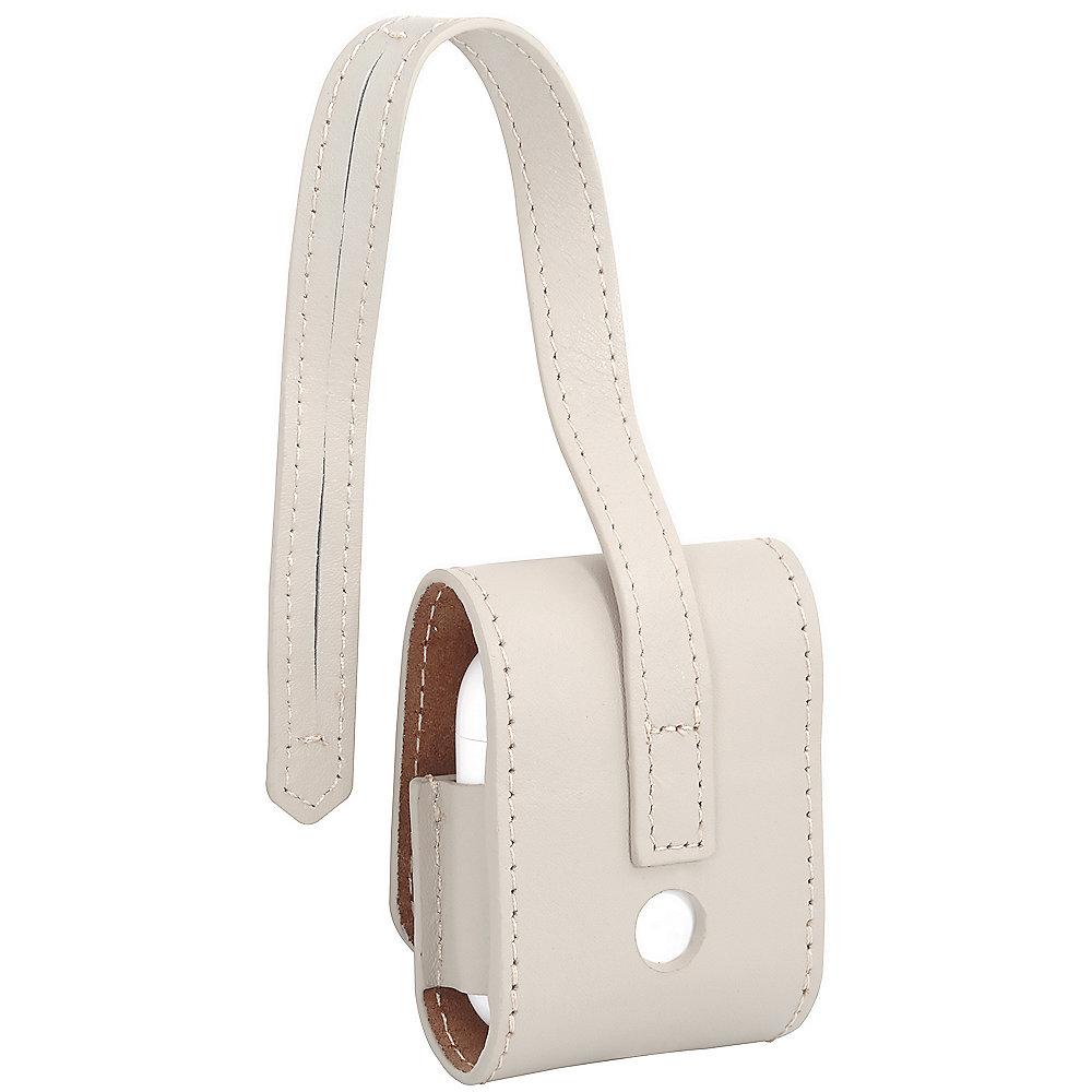 StilGut AirPod Case mit Lederband creme nappa