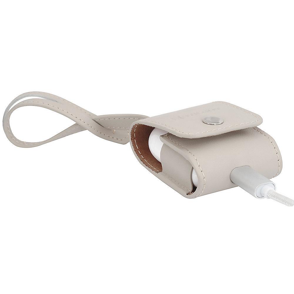 StilGut AirPod Case mit Lederband creme nappa