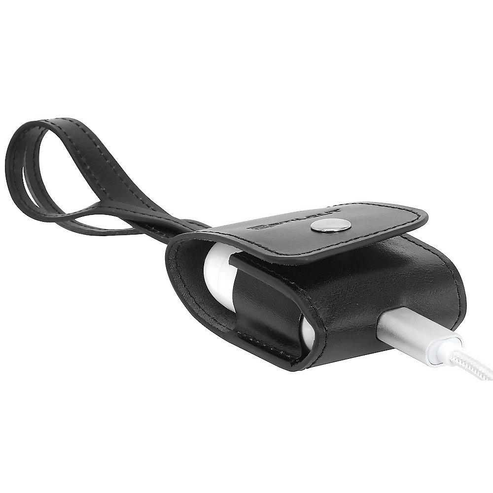StilGut AirPod Case mit Lederband schwarz nappa