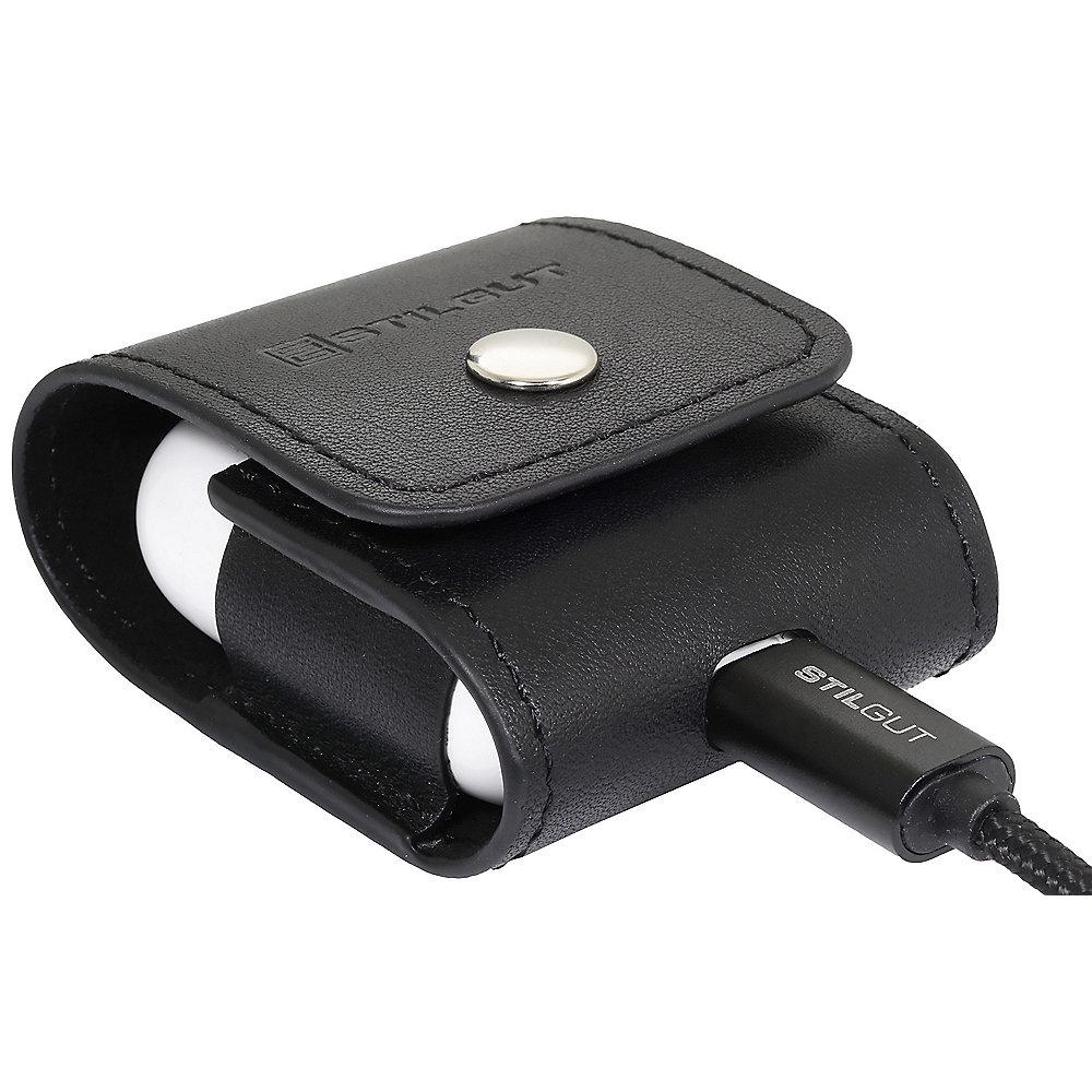 StilGut AirPod Case schwarz nappa