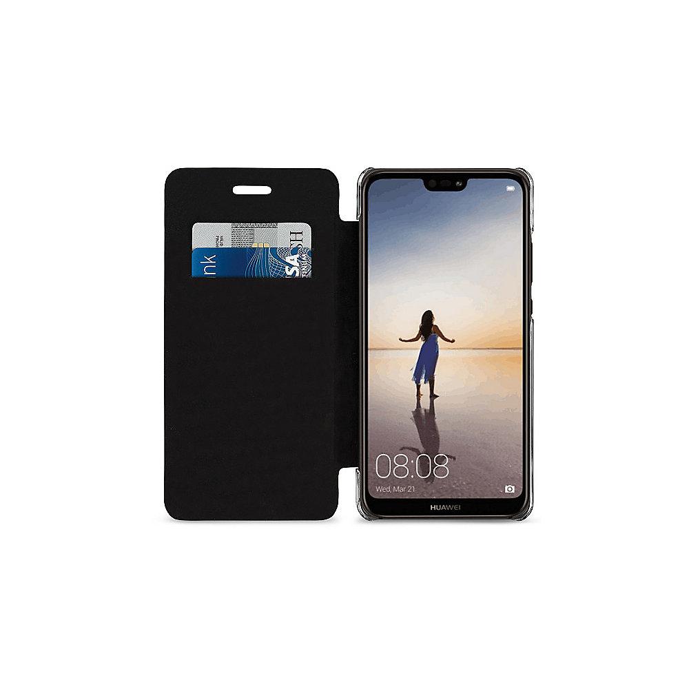 StilGut Book Type mit NFC/RFID Blocker für Huawei P20 Lite schwarz/transparent