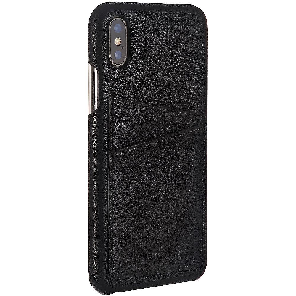 StilGut Cover mit Kartenfach für Apple iPhone X, schwarz