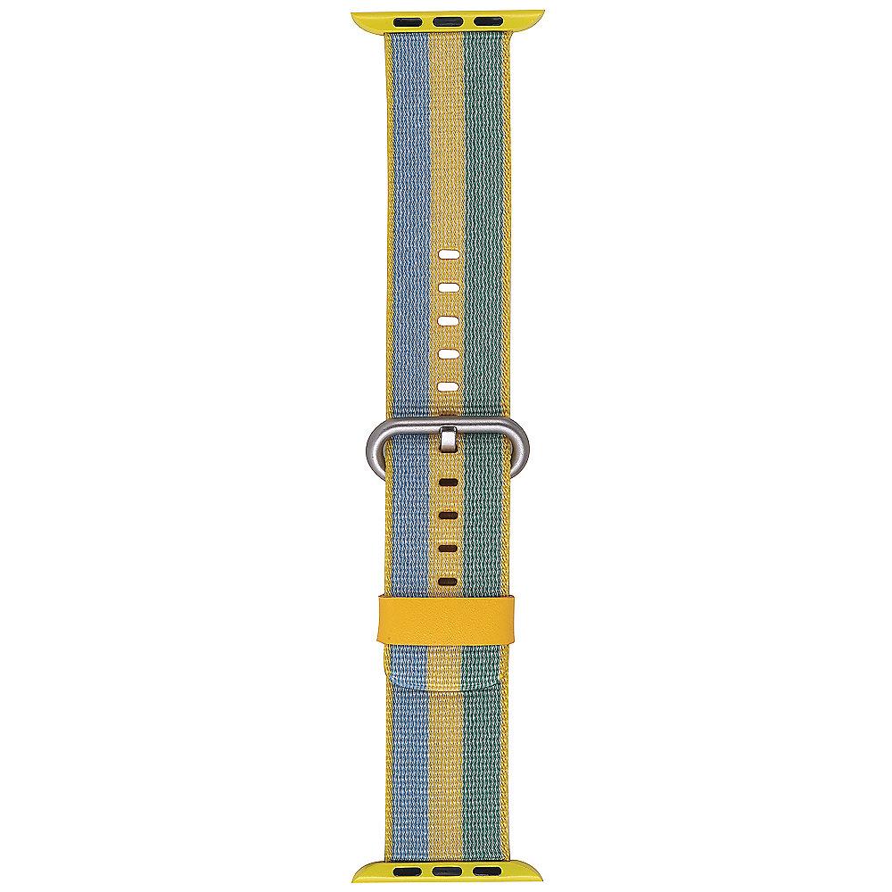 StilGut Nylon Armband für Apple Watch Serie 1-4 42mm gelb/blau
