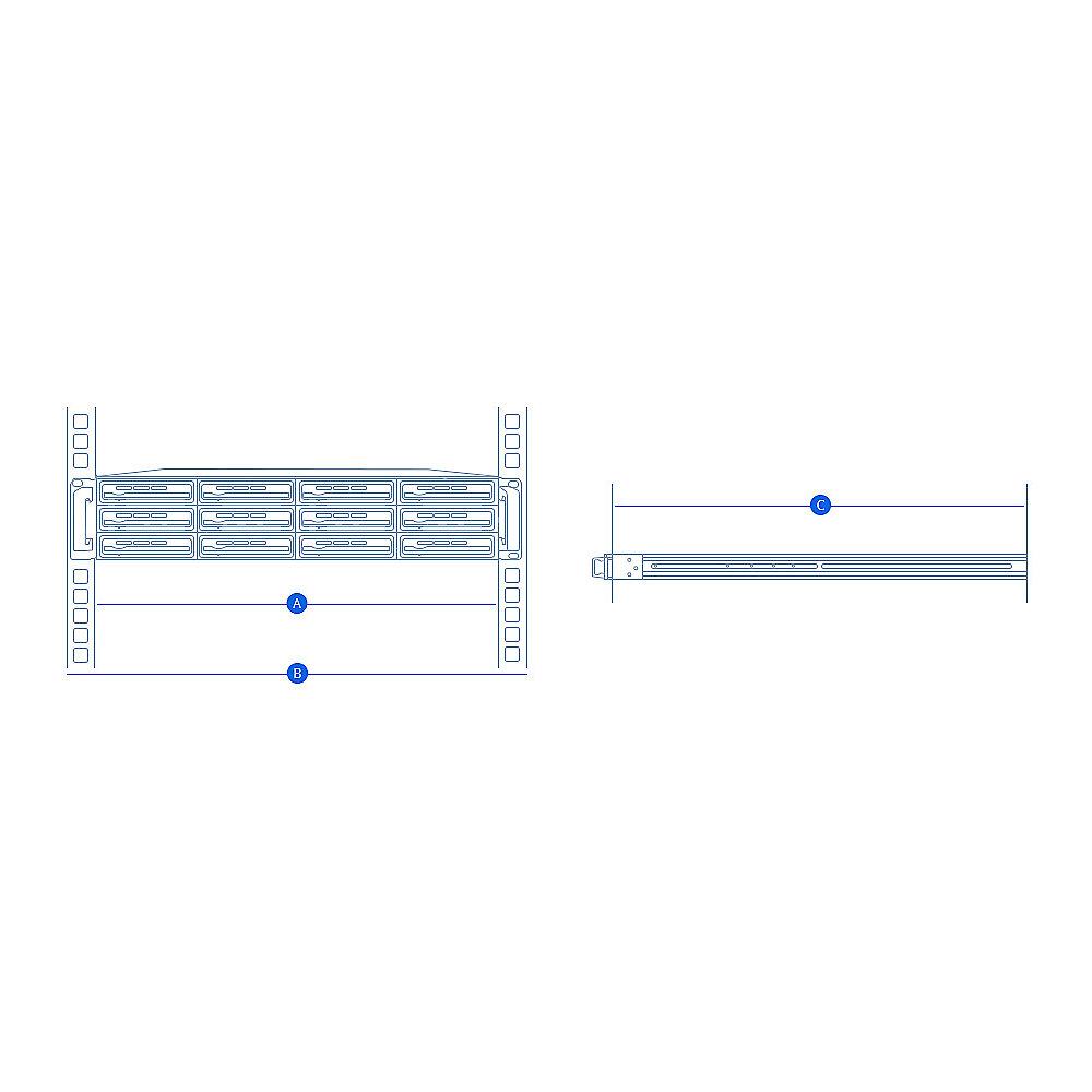 Synology RKM114 Rail Kit Mounted - Führungsset für RackStation