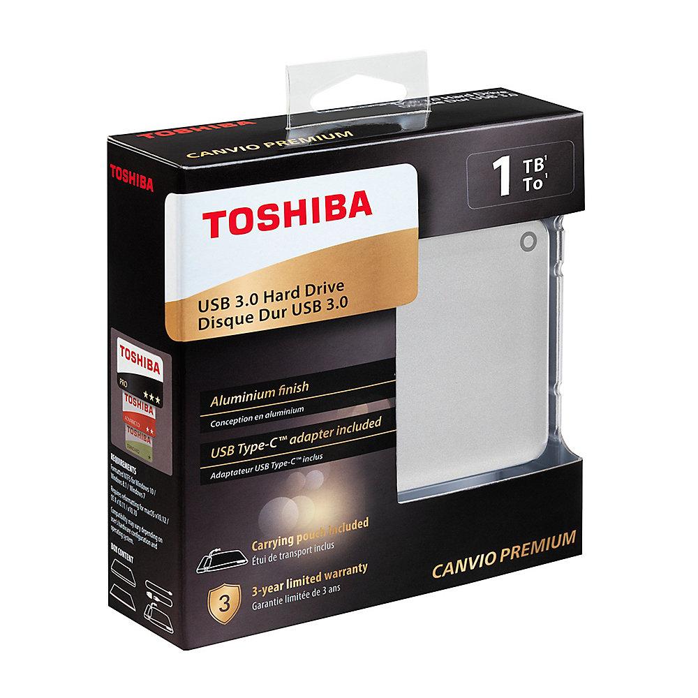 Toshiba Canvio Premium USB3.0 1TB 2.5Zoll silber metallic, Toshiba, Canvio, Premium, USB3.0, 1TB, 2.5Zoll, silber, metallic