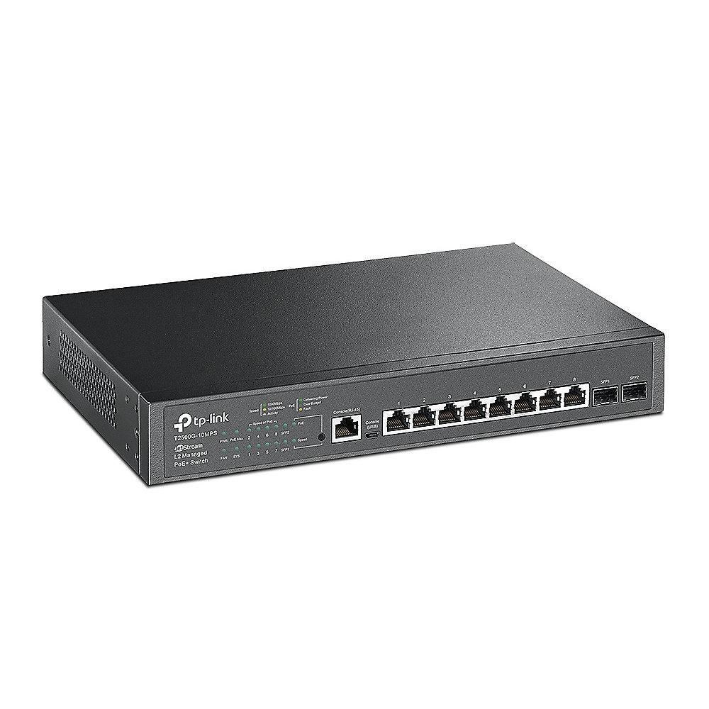 TP-LINK T2500G-10MPS 8x Port Desktop Gigabit L2 Managed Switch PoE  2xSFP, TP-LINK, T2500G-10MPS, 8x, Port, Desktop, Gigabit, L2, Managed, Switch, PoE, 2xSFP