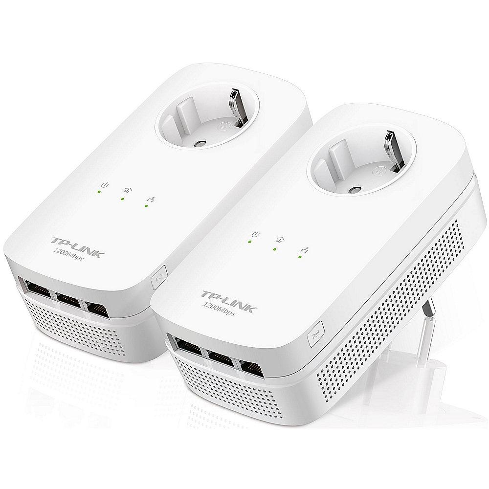 TP-Link TL-PA8030P KIT AV1200 2er Kit (1200Mbit Powerline, 3xGB LAN, Steckdose), TP-Link, TL-PA8030P, KIT, AV1200, 2er, Kit, 1200Mbit, Powerline, 3xGB, LAN, Steckdose,