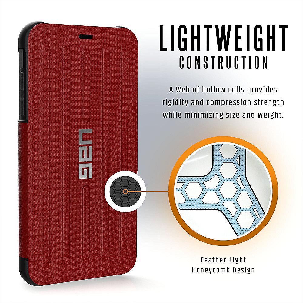 UAG Metropolis Folio Case für Apple iPhone Xs Max magmarot