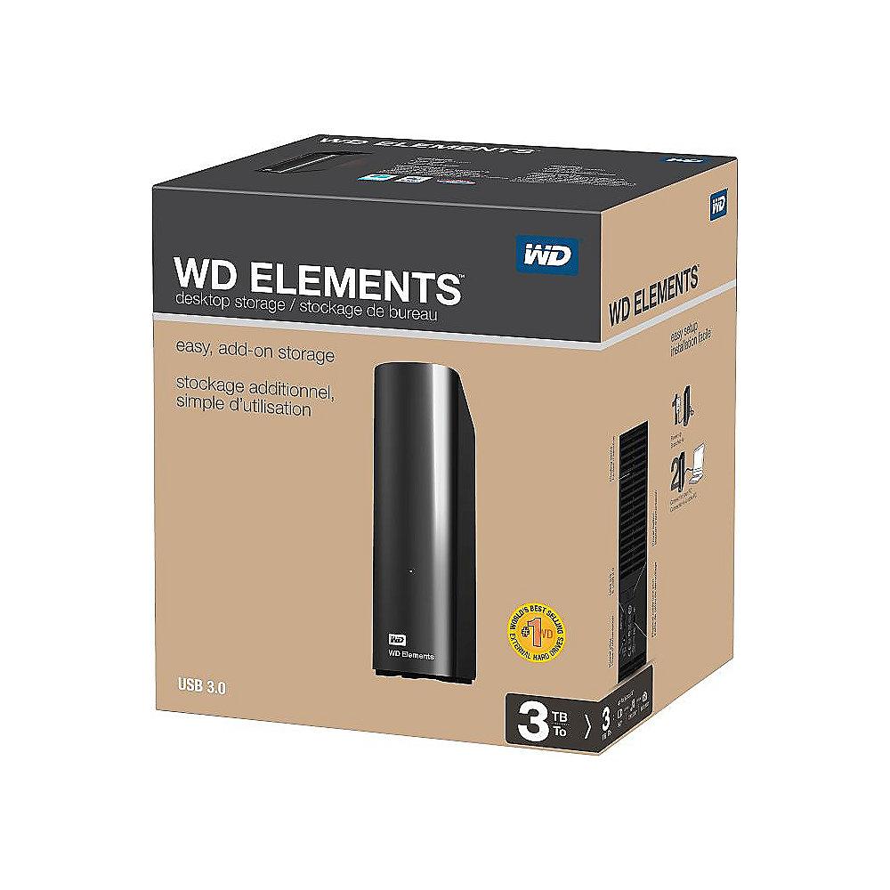 WD Elements Desktop USB3.0 Extern 3TB 3,5 Zoll Schwarz