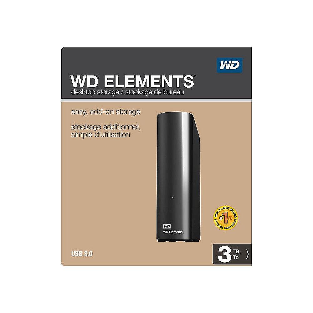 WD Elements Desktop USB3.0 Extern 3TB 3,5 Zoll Schwarz, WD, Elements, Desktop, USB3.0, Extern, 3TB, 3,5, Zoll, Schwarz