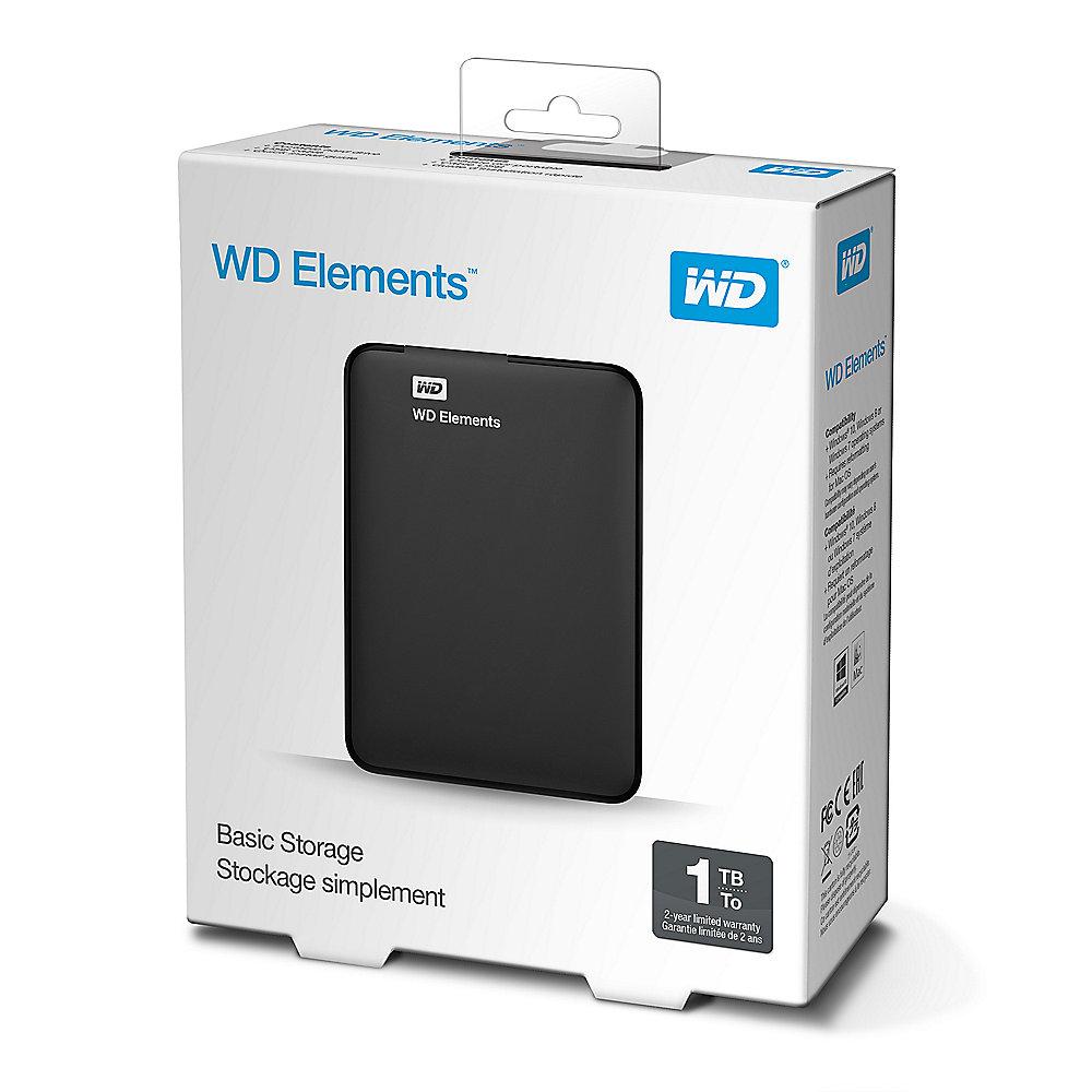 WD Elements Portable USB3.0 1TB 2.5zoll Black, WD, Elements, Portable, USB3.0, 1TB, 2.5zoll, Black